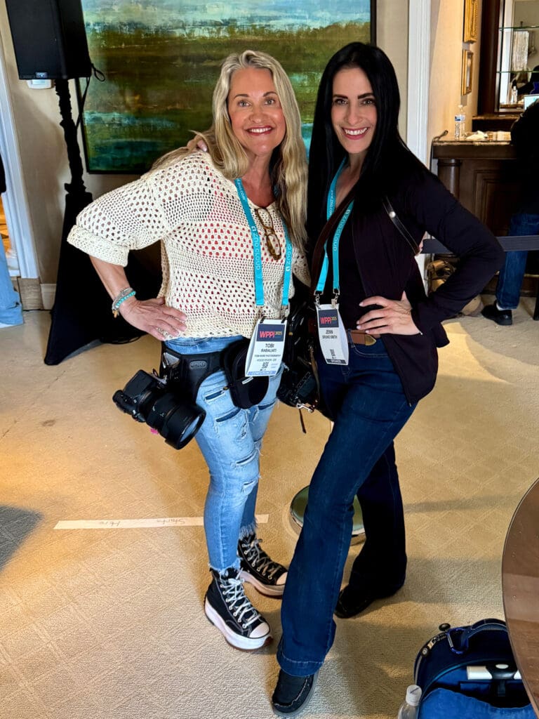 Photographers Tobi Rose Rabaliati and Jennifer Bruno Smith together at WPPI 2025 in Las Vegas